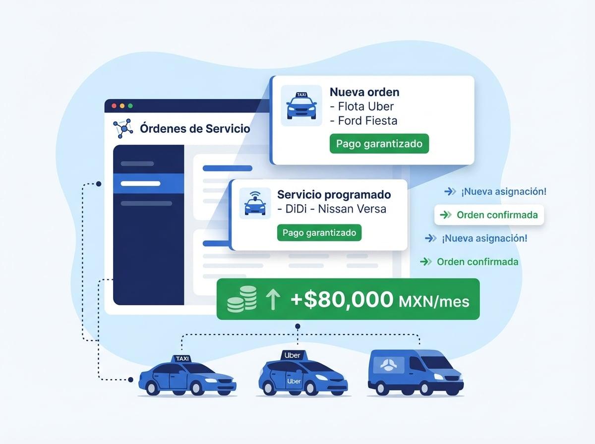 Órdenes de flotas empresariales entrando al taller