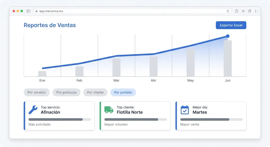 Captura de Operaciones avanzadas en Mecánica MX — software para talleres mecánicos